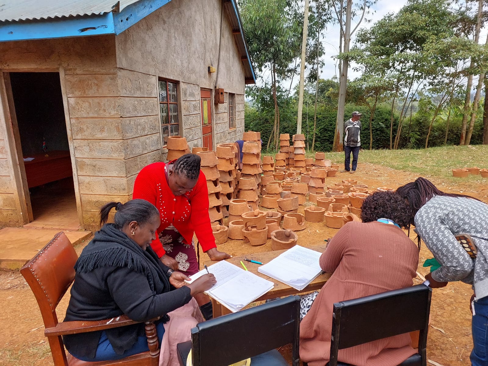 Community using clean cookstoves